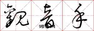 曾庆福观音手草书怎么写