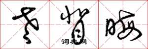 曾庆福老背晦草书怎么写