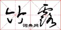 曾庆福竹露草书怎么写