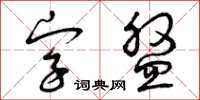 曾庆福字盘草书怎么写