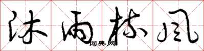 曾庆福沐雨梳风草书怎么写