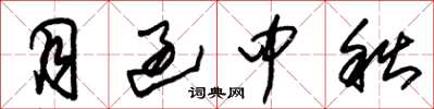朱锡荣月过中秋草书怎么写
