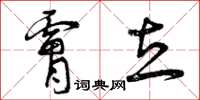 曾庆福肤立草书怎么写