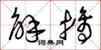 曾庆福解摘草书怎么写