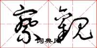 曾庆福察观草书怎么写