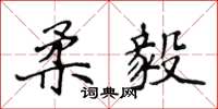 侯登峰柔毅楷书怎么写