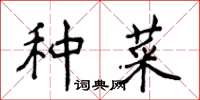 侯登峰种菜楷书怎么写