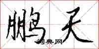 钱沛云鹏天行书怎么写