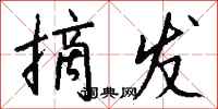 钱沛云摘发行书怎么写