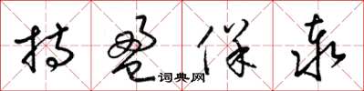 梁锦英持盈保泰草书怎么写