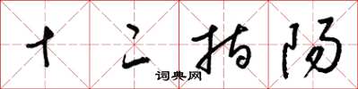 梁锦英十二指阳草书怎么写