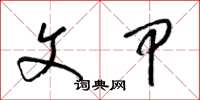 梁锦英文甲草书怎么写