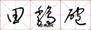 梁锦英田鸡炮草书怎么写