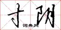 钱沛云寸阴行书怎么写