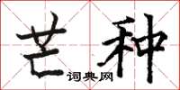 骆恒光芒种楷书怎么写