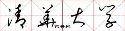 梁锦英清华大学草书怎么写
