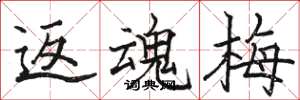 骆恒光返魂梅楷书怎么写