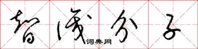 梁锦英智识分子草书怎么写