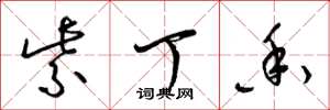 梁锦英紫丁香草书怎么写