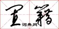 梁锦英置籍草书怎么写