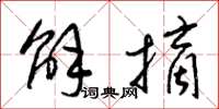 梁锦英解摘草书怎么写