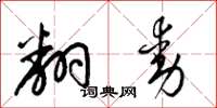 梁锦英翻动草书怎么写