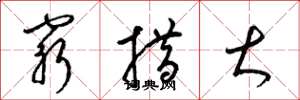 梁锦英穷措大草书怎么写