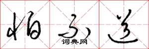 梁锦英怕不道草书怎么写