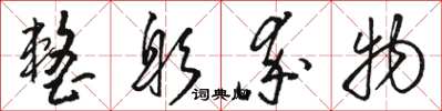 骆恒光整躬率物草书怎么写