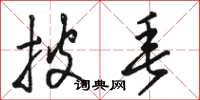 骆恒光披垂草书怎么写