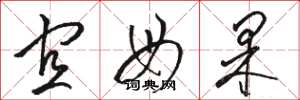 骆恒光宜母果草书怎么写