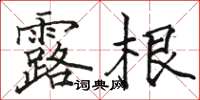骆恒光露根楷书怎么写