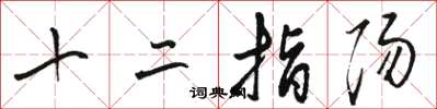 骆恒光十二指阳草书怎么写