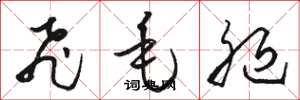 骆恒光飞毛腿草书怎么写