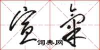 骆恒光宣气草书怎么写