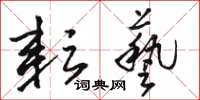 骆恒光耘艺草书怎么写