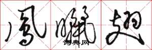 骆恒光凤晒翅草书怎么写