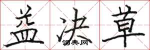 骆恒光益决草楷书怎么写