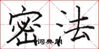 骆恒光密法楷书怎么写