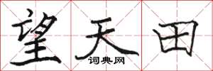 骆恒光望天田楷书怎么写