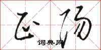 骆恒光正阳草书怎么写