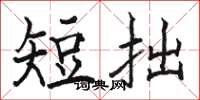 骆恒光短拙楷书怎么写