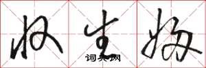 骆恒光收生妇草书怎么写