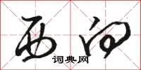 骆恒光西向草书怎么写