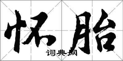 胡问遂怀胎行书怎么写
