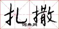 钱沛云扎撒行书怎么写