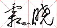 骆恒光霜晓草书怎么写