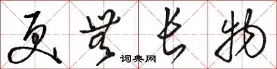 骆恒光更无长物草书怎么写