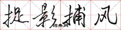 骆恒光捉影捕风行书怎么写
