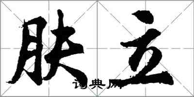 胡问遂肤立行书怎么写